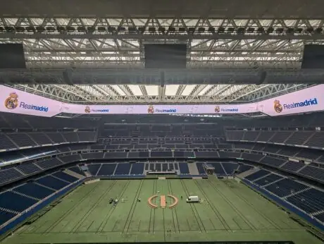 Interior of Santiago Bernabéu stadium photographed in September 2024