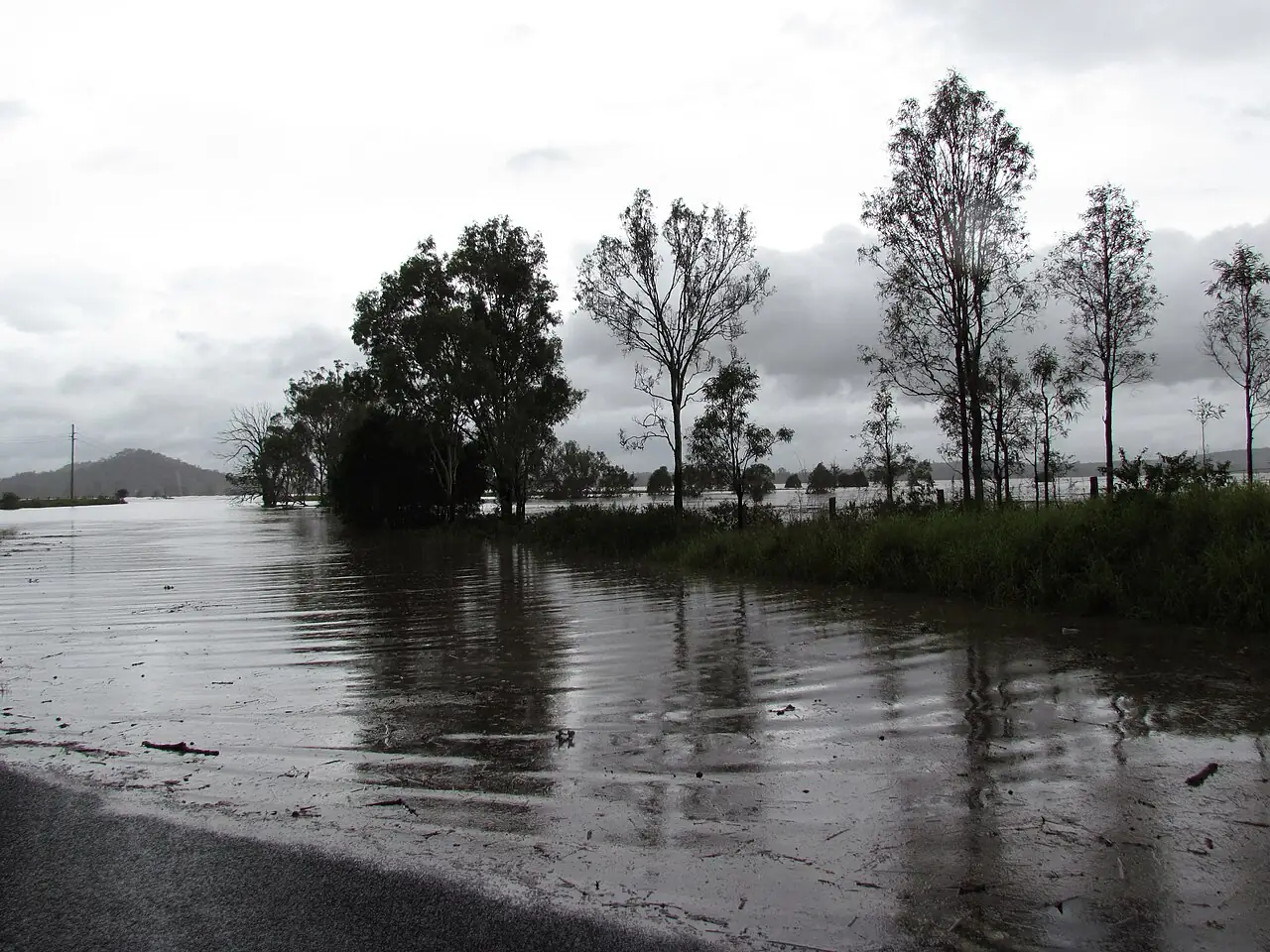 Archive flooded Queensland highway, not the 2026 Morayfield rescue