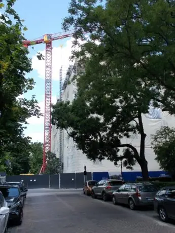 Hungarian National Bank headquarters under renovation in Budapest in June 2024