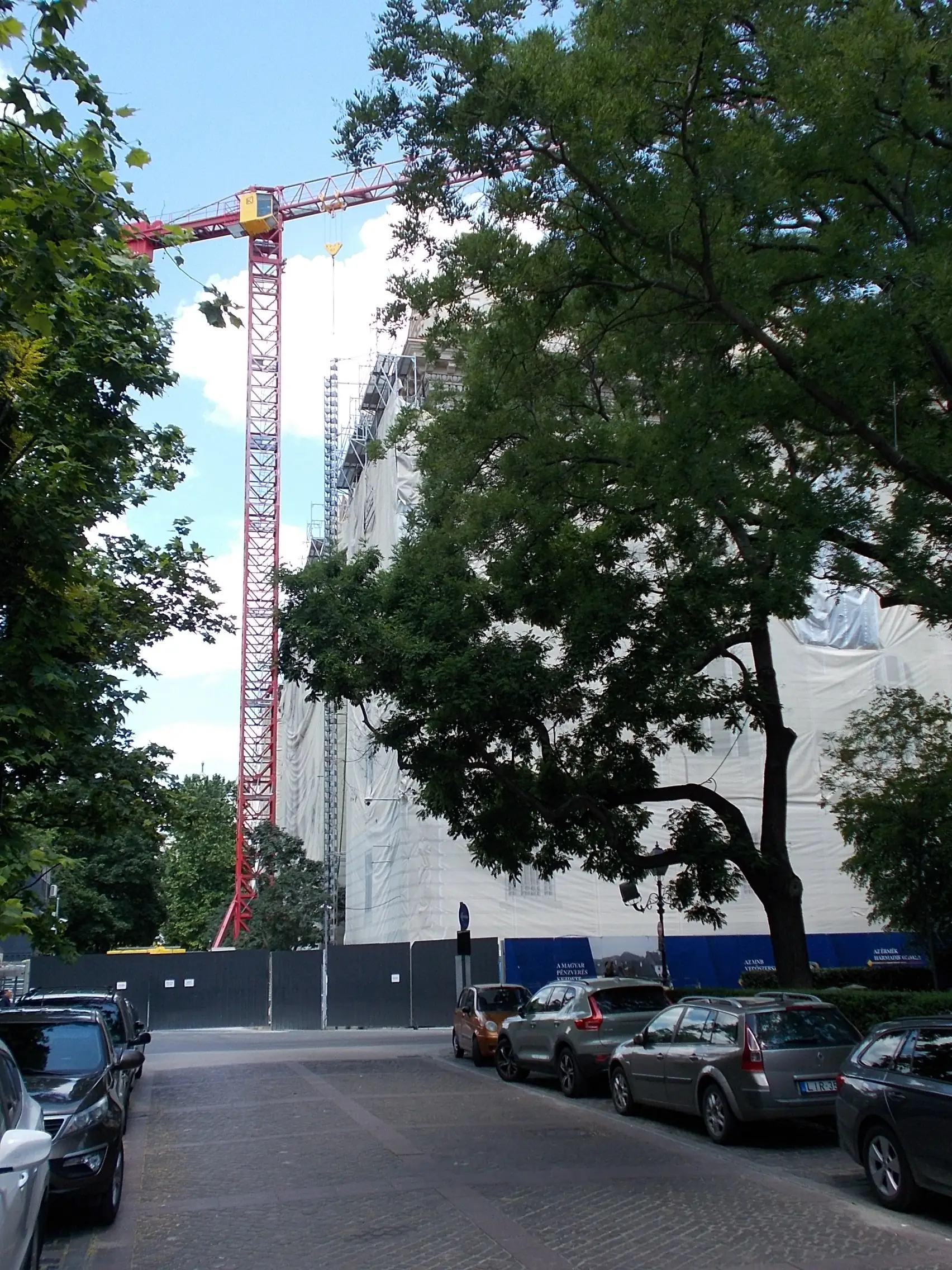 Hungarian National Bank headquarters under renovation in Budapest in June 2024