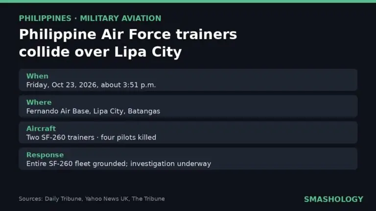 Philippine Air Force SF-260 trainers collide over Lipa City - key facts