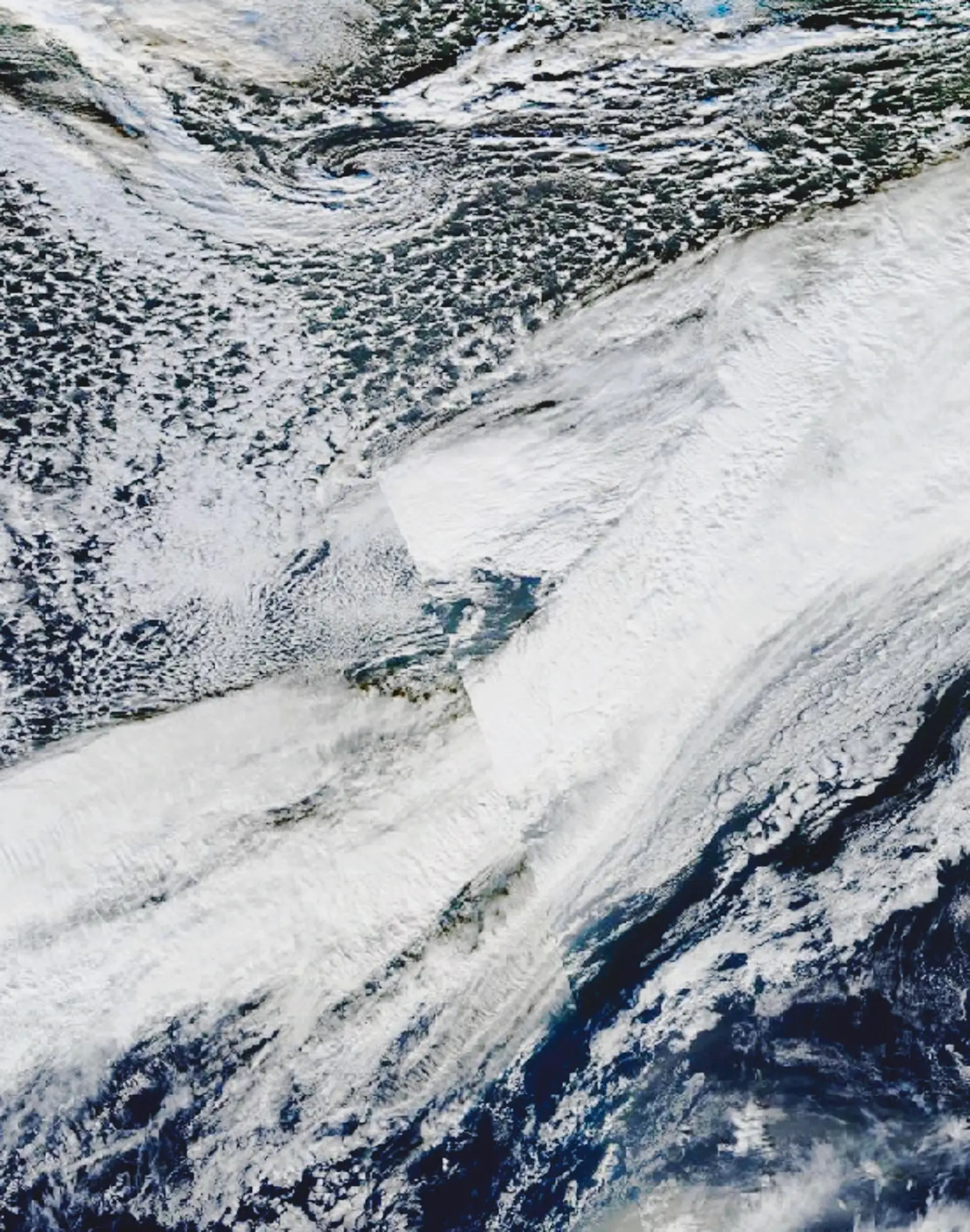 Archive satellite image of Storm Desmond in December 2015, illustrating Atlantic storm coverage; not Storm Boelo.
