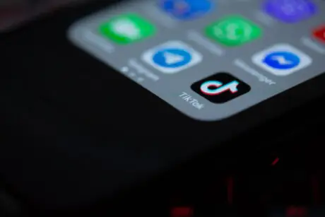 Archive close-up photograph of the TikTok app icon on a smartphone, taken July 9, 2020.