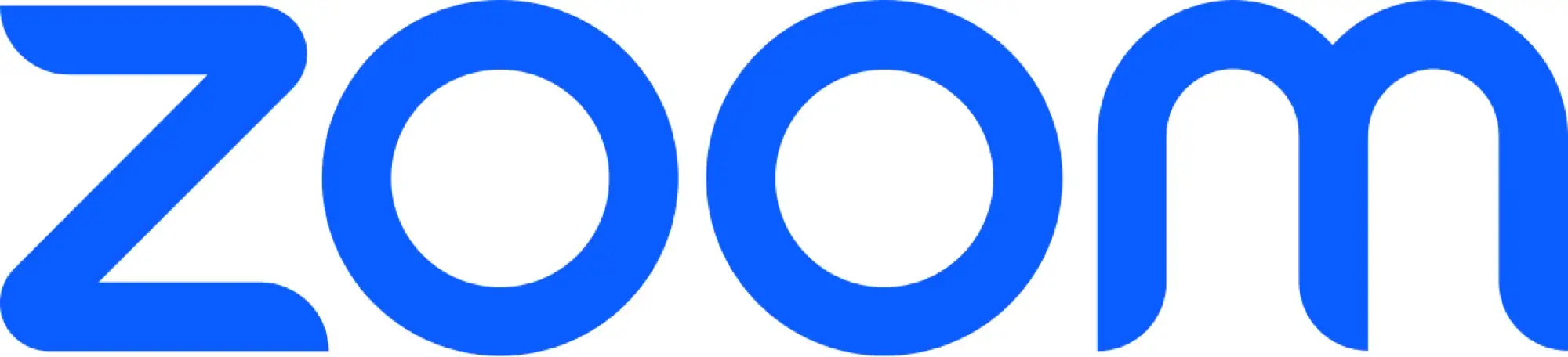 Zoom company logo in blue on white.